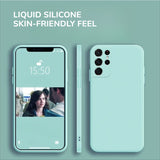 Liquid Silicone Full-Coverage Straight-Edge Shockproof Phone Case for Samsung