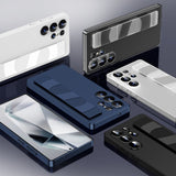 Silicone Wristband Full-Coverage Transparent Frosted Phone Case for Samsung