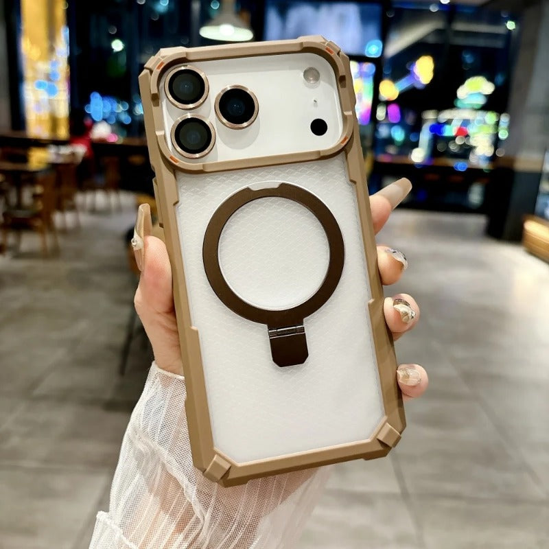 Metal Magnetic Camera Glass Ring Armor Case for iPhone