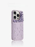 High Quality Silicone Gray Snake Pattern Silver Diamond Case For iphone