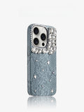 High Quality Silicone Gray Snake Pattern Silver Diamond Case For iphone