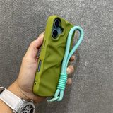Lanyard Candy Color Ripple Soft Silicone case for iPhone