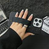 New Glitter Magnetic Phone Case with Wrist Strap for IPhone