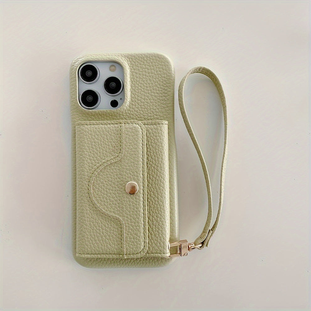 Detachable Multiple Card Holder Small MirrorAnd Lanyard Case for iPhone