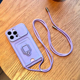 Multifunctional Card Holder Stand Lanyard Case case for iPhone