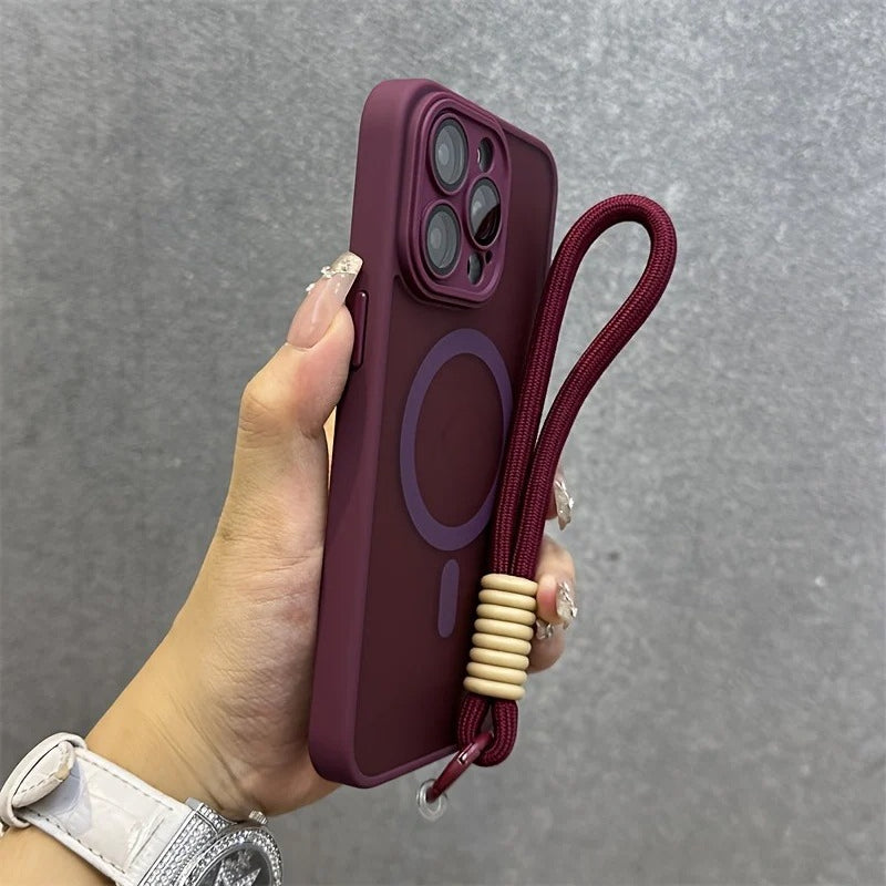 Magsafe Magnetic Jelly Suction Rope Case For iPhone
