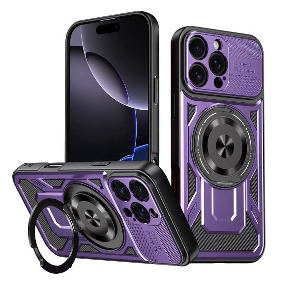 Magnetic rotating stand shockproof protective case for iPhone